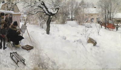 Schilder in de open lucht door Carl Larsson