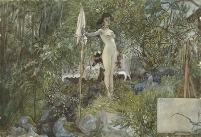 Atelier in de Open Lucht, uit de serie Een Huis, c.1895 door Carl Larsson
