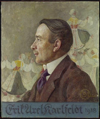 Portret van de dichter Erik Axel Karlfeldt door Carl Larsson
