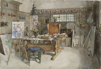 Het atelier, uit de serie Een huis door Carl Larsson