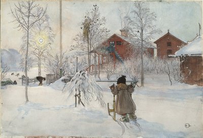De Binnenplaats en Wasruimte, uit de serie Een Huis, c.1895 door Carl Larsson