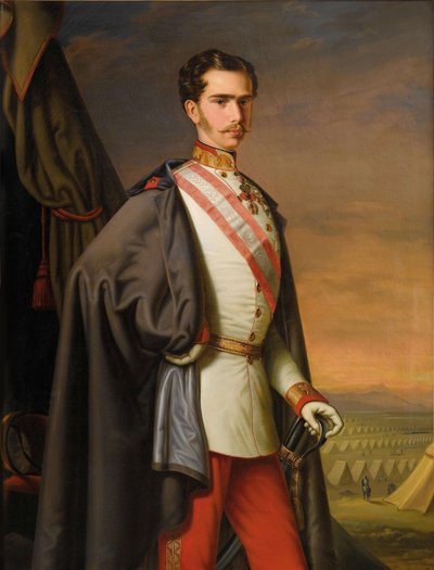 Portret van keizer Franz Joseph I van Oostenrijk, 1856 door Carl Lemmermayer