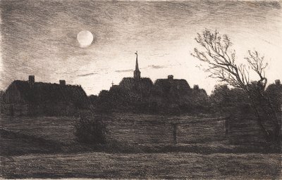 Hornbæk kerk, zomeravond door Carl Locher