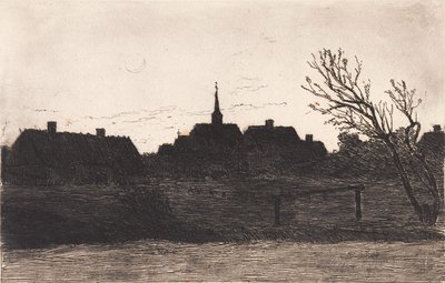 Hornbæk kerk, zomeravond door Carl Locher