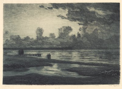 Zomernacht bij het strand van Hornbæk door Carl Locher