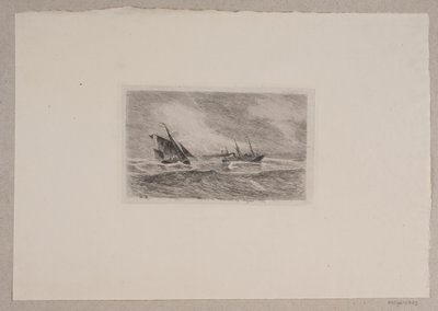 Storm in de Noordzee. Arcturus krijgt een loods door Carl Locher