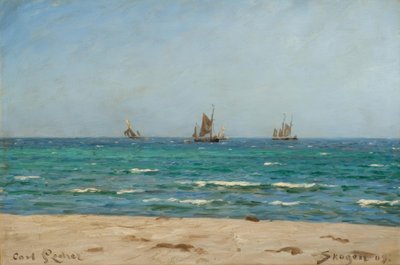 C. Locher, zeilboten in Skagen door Carl Ludvig Locher