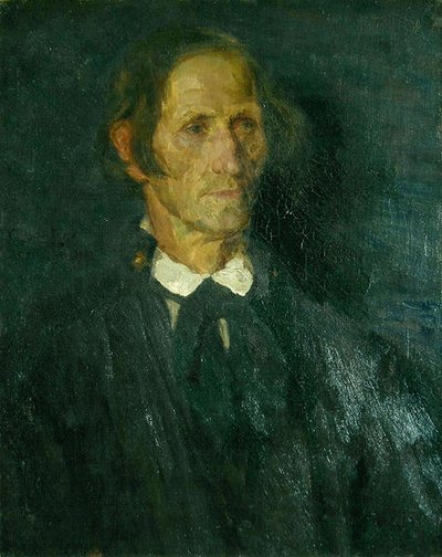 Portret van de herder en linnenwever Rupp van Schwalm door Carl Ludwig Noah Bantzer