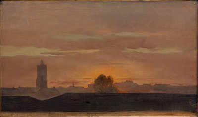 Darmstadt, uitzicht vanaf het kasteelatelier door Carl Ludwig Seeger