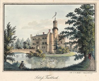 Kasteel Fischbach (Silezië) door Carl Mattis