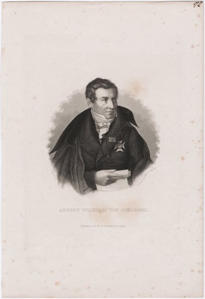 August Wilhelm von Schlegel 1767-1845 door Carl Mayer