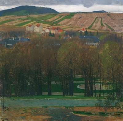 Uitzicht van Heiligenstadt op de Nussberg door Carl Moll
