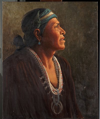 Ta-otza-begay, ook wel Meguelito genoemd, Navajo medicijnman door Carl Moon