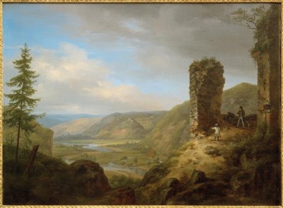 C. Morgenstern, Uitzicht vanaf de ruïne van kasteel Böckelheim door Carl Morgenstern
