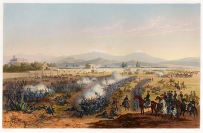 Molino del Rey - aanval op de Molino, pub. 1851 door Carl Nebel
