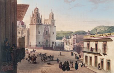 Plaza Mayor de Guonajuato door Carl Nebel