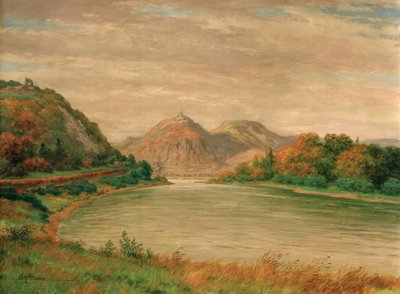 Herfstdag aan de Rijn bij Rolandseck door Carl Nonn