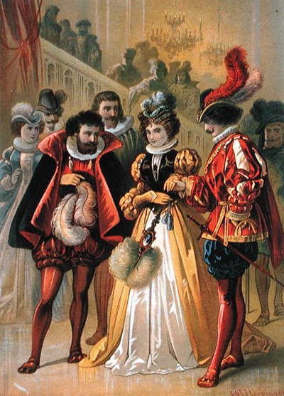 Assepoester op het bal, illustratie voor 