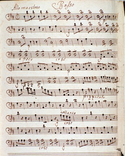 Pagina van muzikale partituur van Concerto in D majeur door Karl Philipp Stamitz door Carl Philipp Stamitz