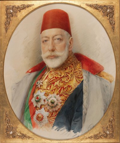 Portret van Mehmed V 1844-1918, Sultan en Kalief van het Ottomaanse Rijk door Carl Pietzner