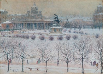 Het Buitenste Kasteelplein in Wenen in de Winter door Carl Pippich