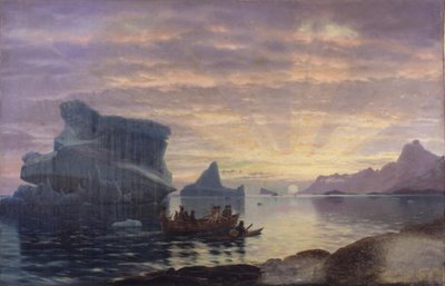 Middernachtstemming aan de Groenlandse kust door Carl Rasmussen