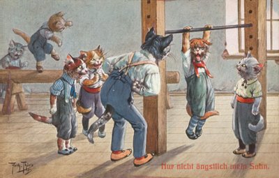 Humoristische katten ansichtkaart door Carl Robert Arthur Thiele