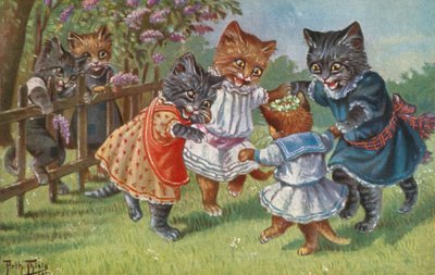 Humoristische katten ansichtkaart door Carl Robert Arthur Thiele