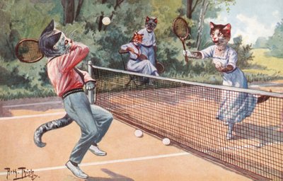 Humoristische katten ansichtkaart door Carl Robert Arthur Thiele