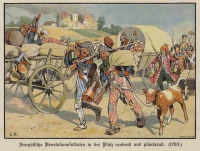 Franse soldaten die plunderen in de Palts door Carl Röchling