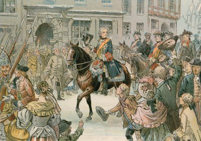 Frederik de Grote (1712-1786) verovert de stad Wroclaw in 1741 door Carl Rohling