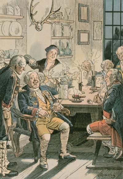 Friedrich Wilhelm I in het Tabakskollegium door Carl Rohling
