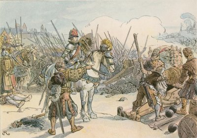Joachim II leidt de strijd in de Turkse Oorlogen in 1542 door Carl Rohling