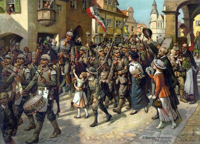 De mobilisatie in 1914 in Duitsland door Carl Rohling