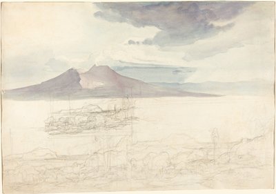Panoramische uitzichten van Vesuvius en Monte Pellegrino door Carl Rottmann