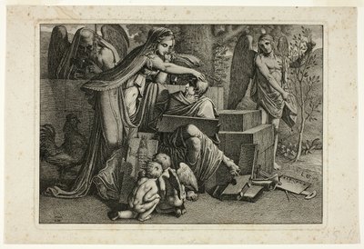 Allegorie van de Kunst: Een Jongere Geïnspireerd door de Geest van de Kunst door Carl Russ