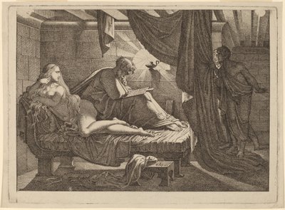 Xenocrates en Phryne door Carl Russ