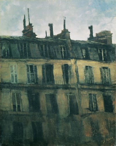 Parijse huizen door Carl Schuch