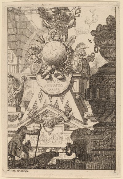 Fantasie van een Antiek Trofee voor Augustus door Carl Schütz