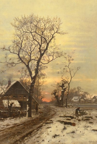 Terug naar Huis op een Winteravond door Carl Schultze