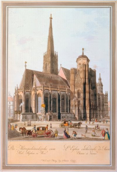 De Metropolitankerk van de Heilige Stefanus in Wenen door Carl Schütz