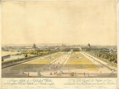 Wenen vanaf het Belvedere door Carl Schütz