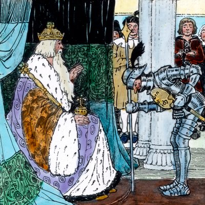Brothers Grimm - Sprookjes - De Dappere Kleine Kleermaker. Beeld datum circa 1910. Carl Simon Archief door Carl Simon