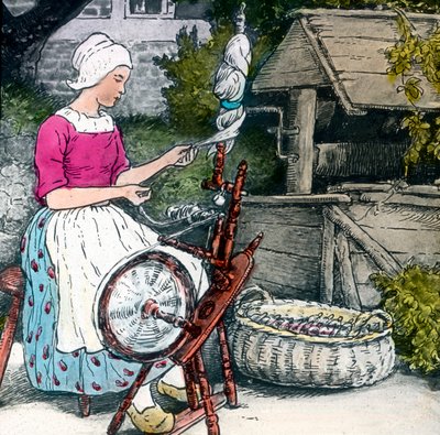 Gebroeders Grimm - Sprookjes - Vrouw Holle. Beelddatum circa 1910. Carl Simon Archief door Carl Simon