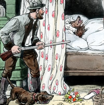 Grimm Brothers - Sprookjes - Roodkapje. Beeld datum circa 1910. Carl Simon Archief door Carl Simon