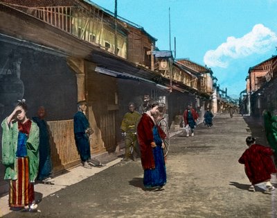 Japan, Honshu eiland, Kanto regio, straatleven in Tokio, circa 1920 door Carl Simon