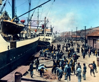 Japan, prefectuur Kanagawa, Kanto regio, de haven van Yokohama, circa 1920 door Carl Simon