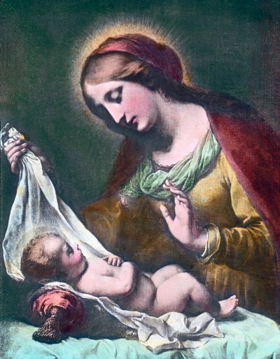 Madonna en Kind. Schilderij door Italiaanse barokschilder Carlo Dolci door Carl Simon