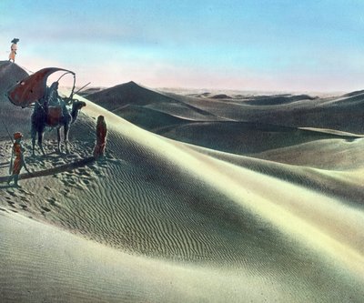Marokko, woestijnzicht, circa 1910 door Carl Simon
