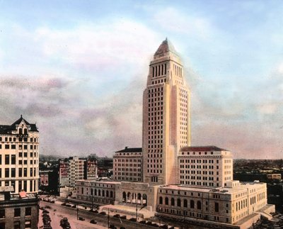 Verenigde Staten van Amerika, Californië, Los Angeles City Hall, gebouwd tussen 1926 - 1928, circa 1931 door Carl Simon